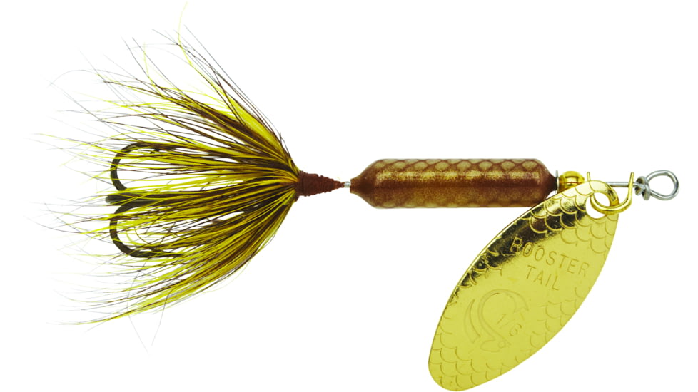 Wordens Rooster Tail In-Line Spinner, 2in, 1/16 oz, Treble Hook Grasshopper, 206-GH