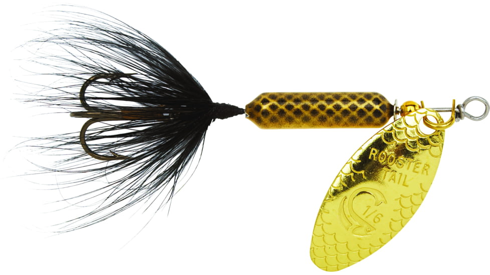 Wordens Rooster Tail In-Line Spinner, 2in, 1/16 oz, Treble Hook Mayfly, 206-MF