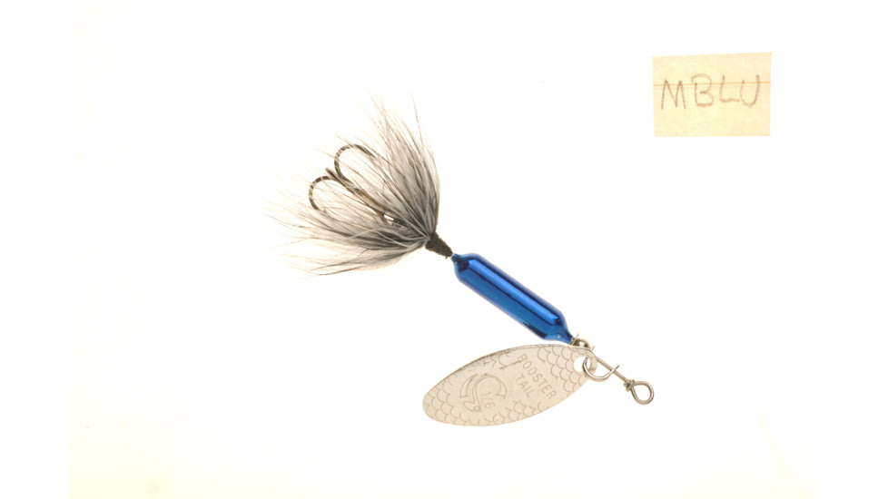 Wordens Rooster Tail In-Line Spinner, 2in, 1/16 oz Treble Hook, Metallic Blue, 206-MBLU