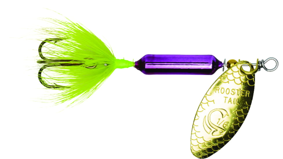 Wordens Rooster Tail In-Line Spinner, 2in, 1/16 oz Treble Hook, Metallic Purple, 206-MPUR