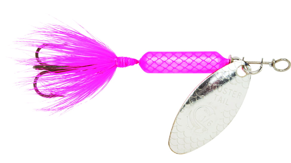 Wordens Rooster Tail In-Line Spinner, 2in, 1/16 oz, Treble Hook Pink, 206-PK