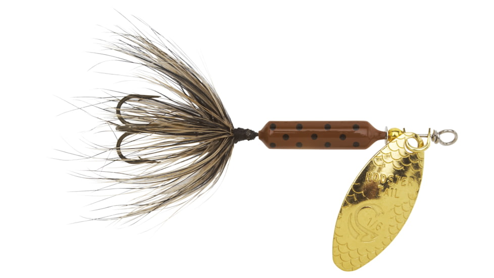 Wordens Rooster Tail In-Line Spinner, 2in, 1/16 oz Treble Hook, Pumpkin Seed, 206-PMSD