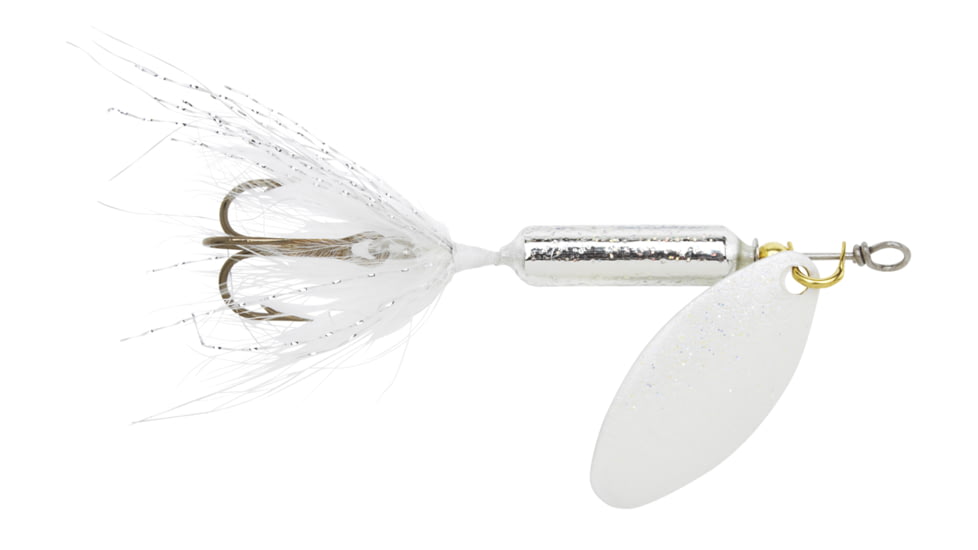 Wordens Rooster Tail In-Line Spinner, 2in, 1/16 oz Treble Hook, Shimmer Silver, 206-SMS
