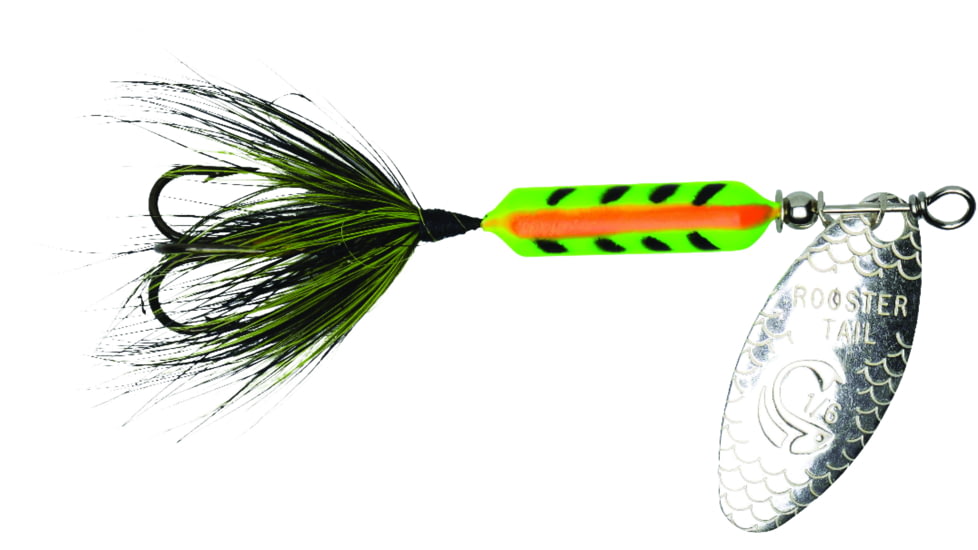 Wordens Rooster Tail In-Line Spinner, 2in, 1/16 oz Treble Hook, Zebra Tiger, 206-ZEB