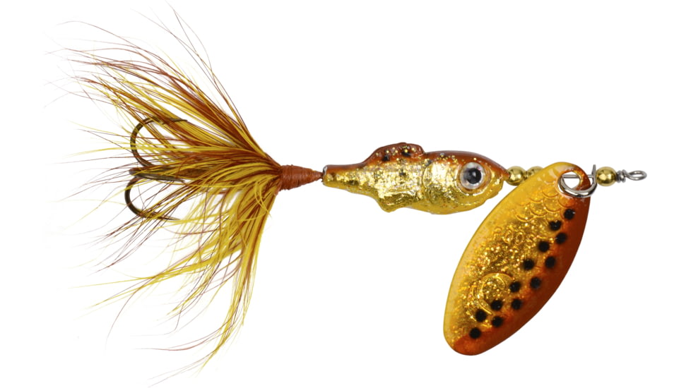 Wordens Rooster Tail Minnow In-Line Spinner, Single Hook Sz 1/6oz Brown Trout, 12/Pkg, 2210-BRTRT