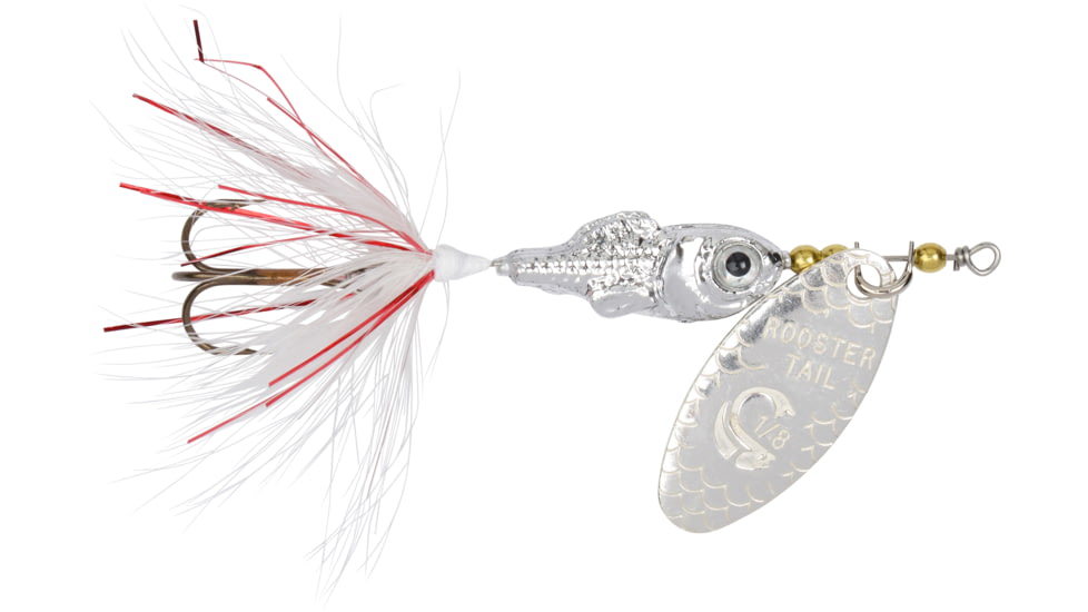 Wordens Rooster Tail Minnow In-Line Spinner, Single Hook Sz 1/8oz, Natural Minnow In-Line Spinner, 12/Pkg, 2208-NATMIN