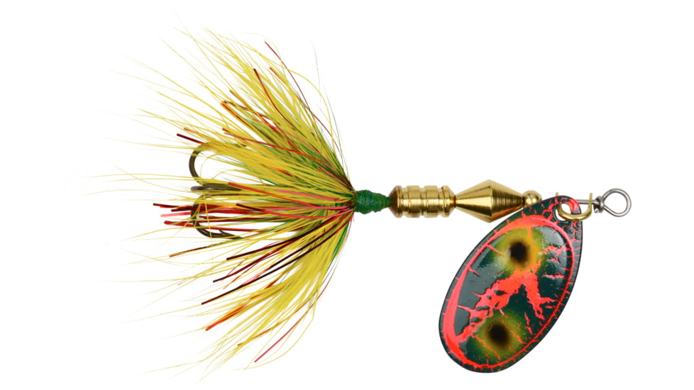 Wordens Sonic Rooster Tail In-Line Spinner, Freshwater, Single Hook, 2 3/8in, 1/8oz Bleeding Frog, 12/Pkg, 182-FRB
