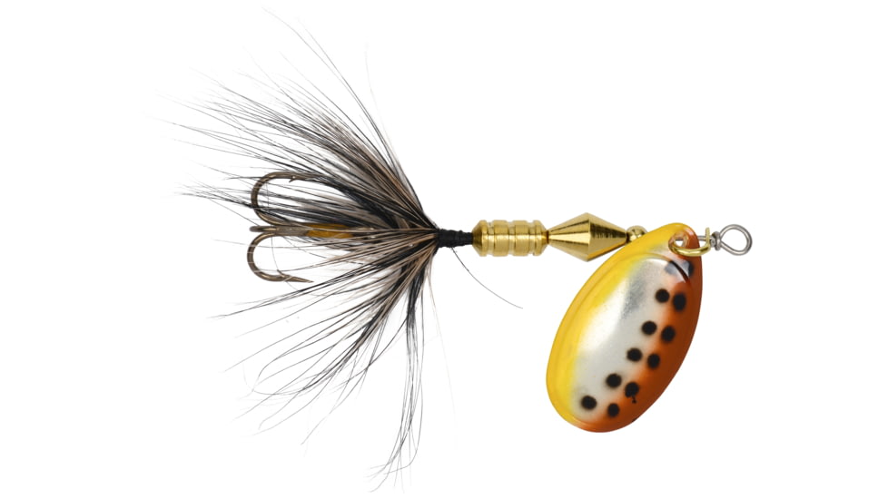 Wordens Sonic Rooster Tail In-Line Spinner, Freshwater, Single Hook, 2 3/8in, 1/8oz Brown Trout 12/Pkg, 182-BRTR