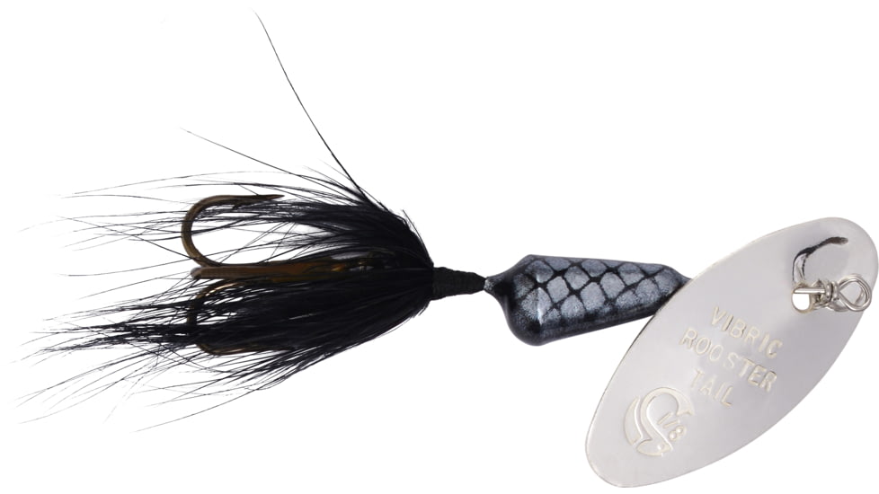 Wordens Vibric Rooster Tail Dressed Spinner, 1/4 oz, Black, 456-BL