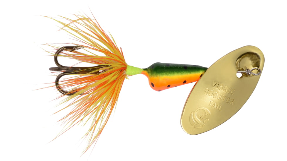 Wordens Vibric Rooster Tail Dressed Spinner, 1/4 oz, Firetiger, 456-FRT