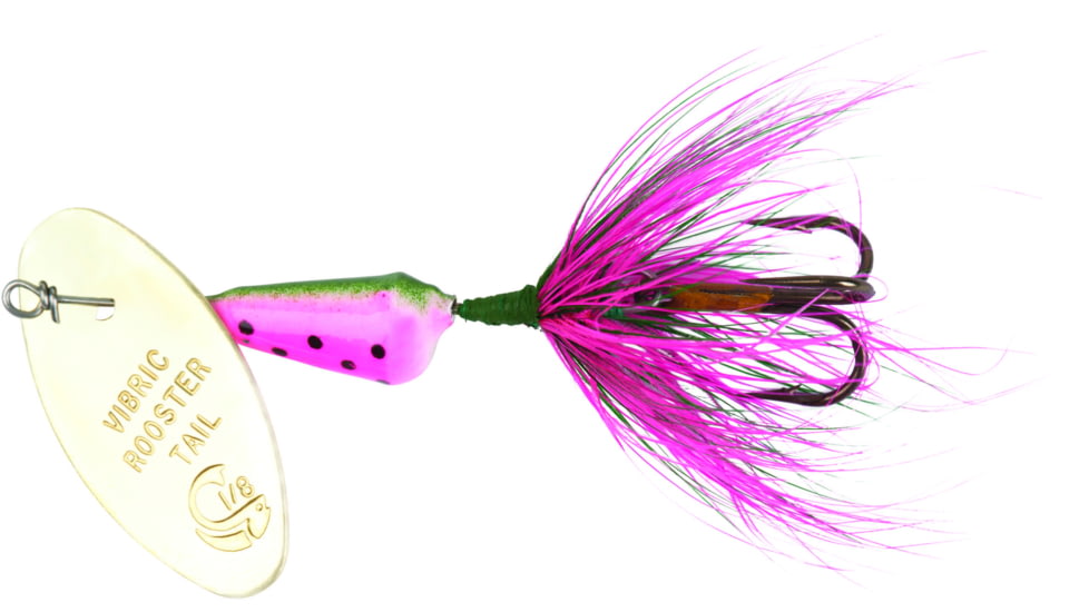 Wordens Vibric Rooster Tail Dressed Spinner, 1/4 oz Rainbow Trout, 456-RBOW