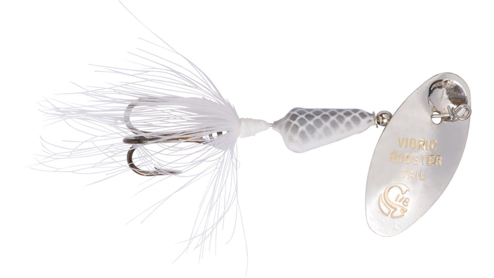 Wordens Vibric Rooster Tail Dressed Spinner, 1/8 oz, White, 454-WH