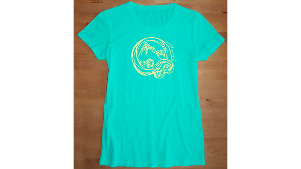 World Minded Swirl S/S Shirt - Women's-Aqua-Small