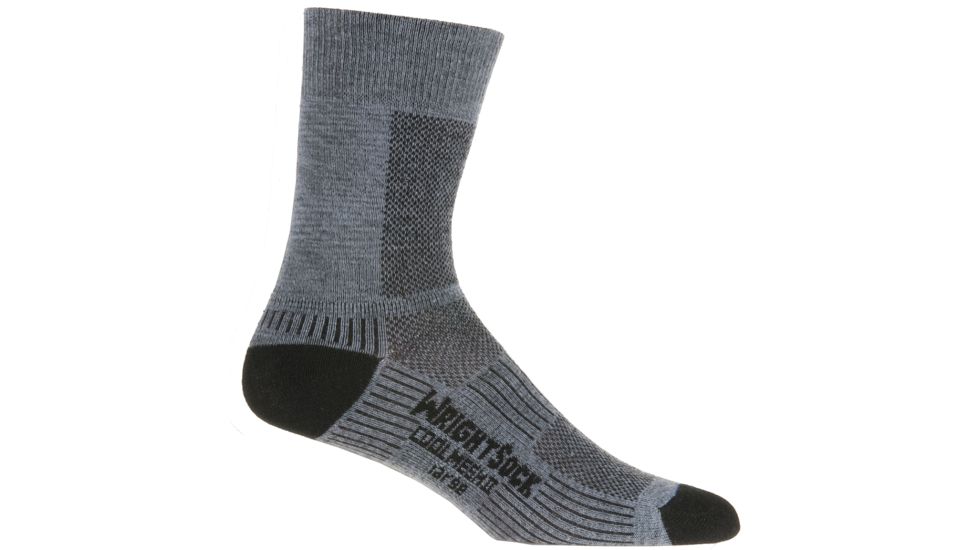 Wrightsock CoolMesh II Crew - Men's-Grey-Large