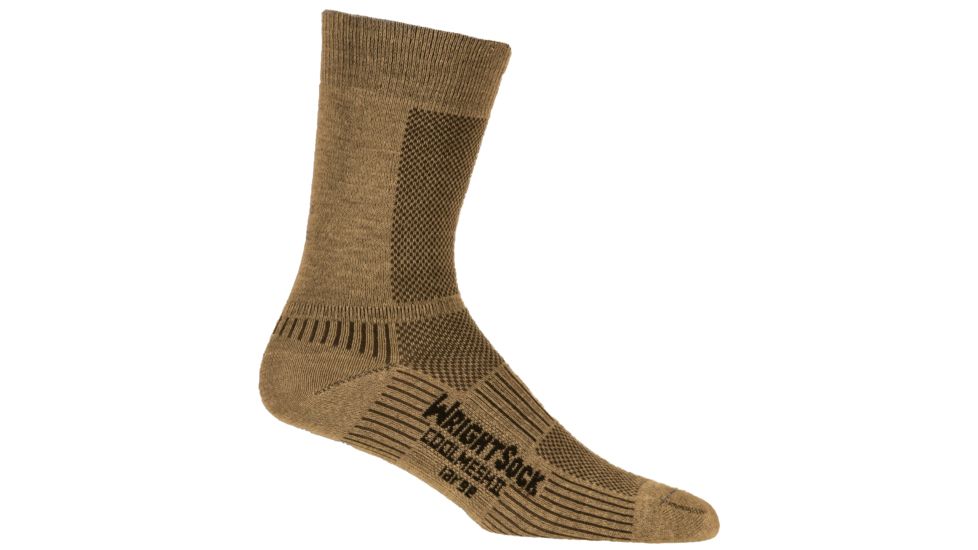 Wrightsock CoolMesh II Crew - Men's-Khaki-Large