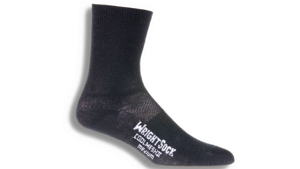 Wrightsock Coolmesh II Crew Sock, Black, Extra Large, 8064.03