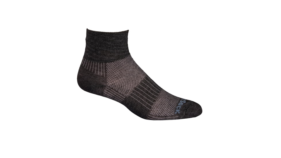 Wrightsock Double Layer CoolMesh II Quarter Sock, Black Marl, Extra Large, 8054.5301