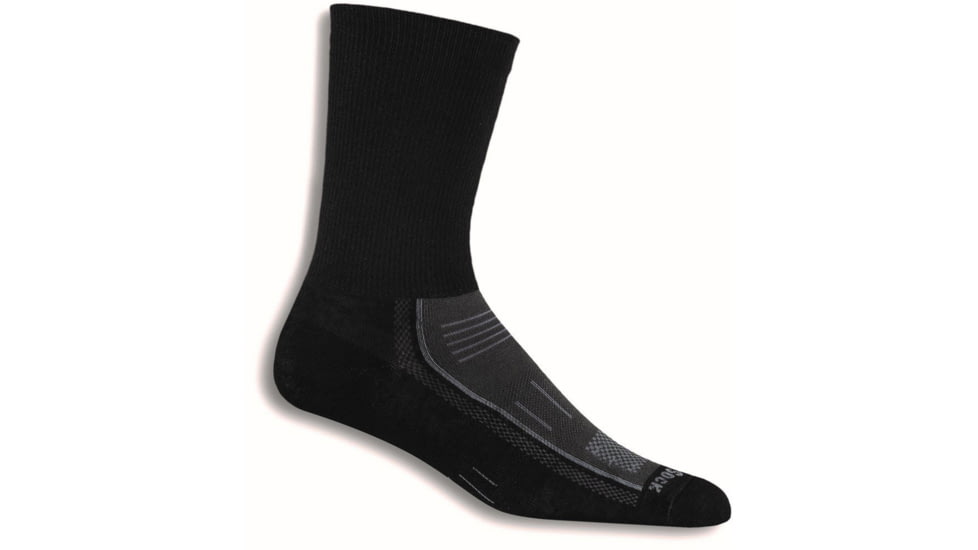 Wrightsock Endurance Crew Socks, Black/Ash, Medium, 9062.0301