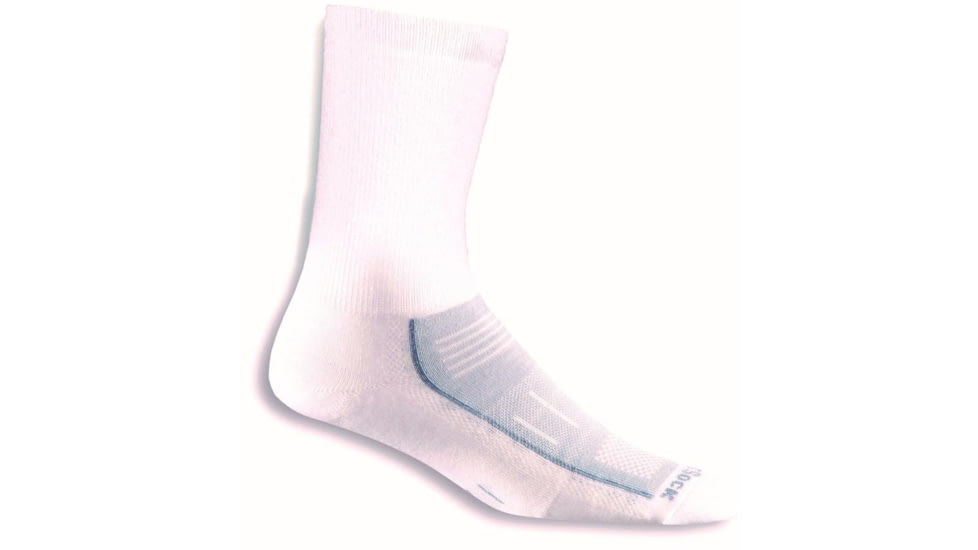Wrightsock Endurance Crew Socks, White/Grey, Small, 9061.0101