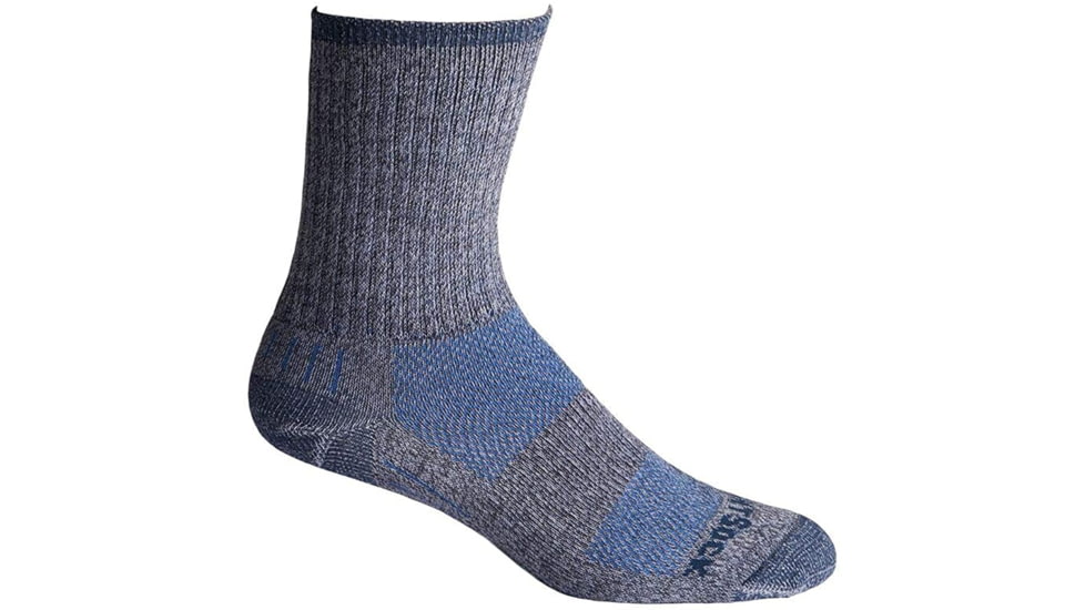 Wrightsock Escape Silver Crew Socks, Ash Twist / Blue, Large, 9463.5601