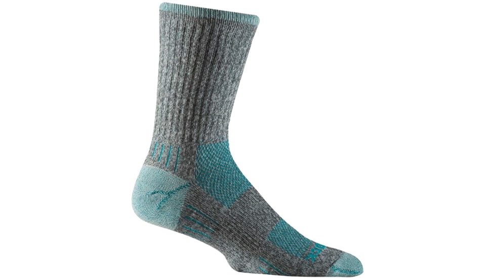 Wrightsock Escape Silver Crew Socks, AshTwist/Turquoise, Large, 9462.5201