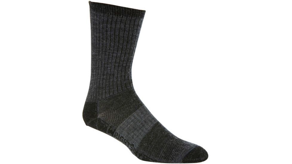Wrightsock Merino Stride Crew Sock - Men's-Grey-Large