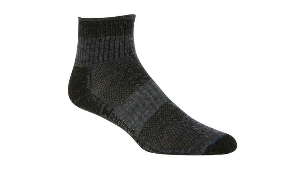 Wrightsock Merino Stride Quarter Sock - Men's-Grey-Medium