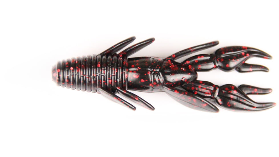 X Zone 3.5in Punisher Punch Craw, Black Red Flake, 11911