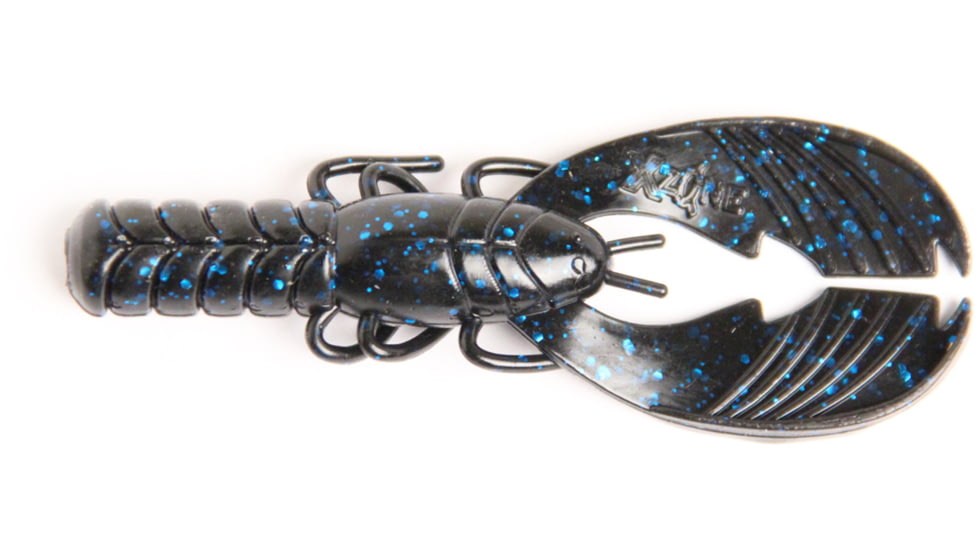 X Zone 4in Muscle Back Craw Black Blue Flake, 10910
