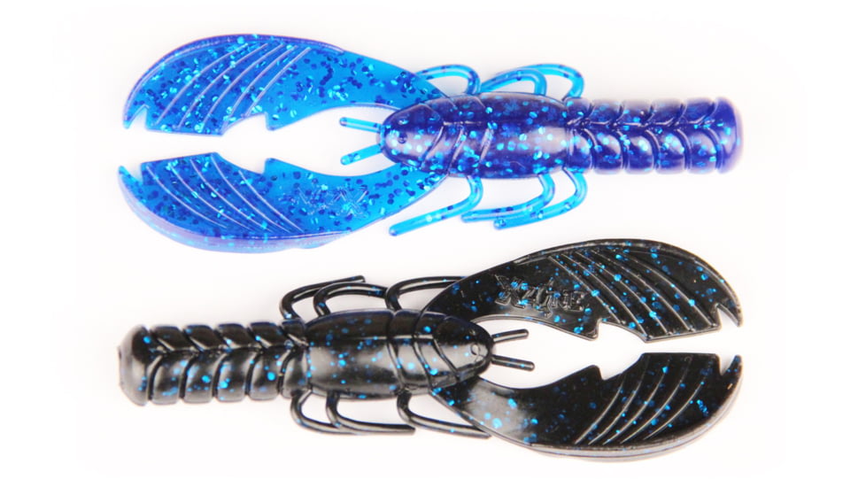 X Zone 4in Muscle Back Craw Black Blue Lam, 10912