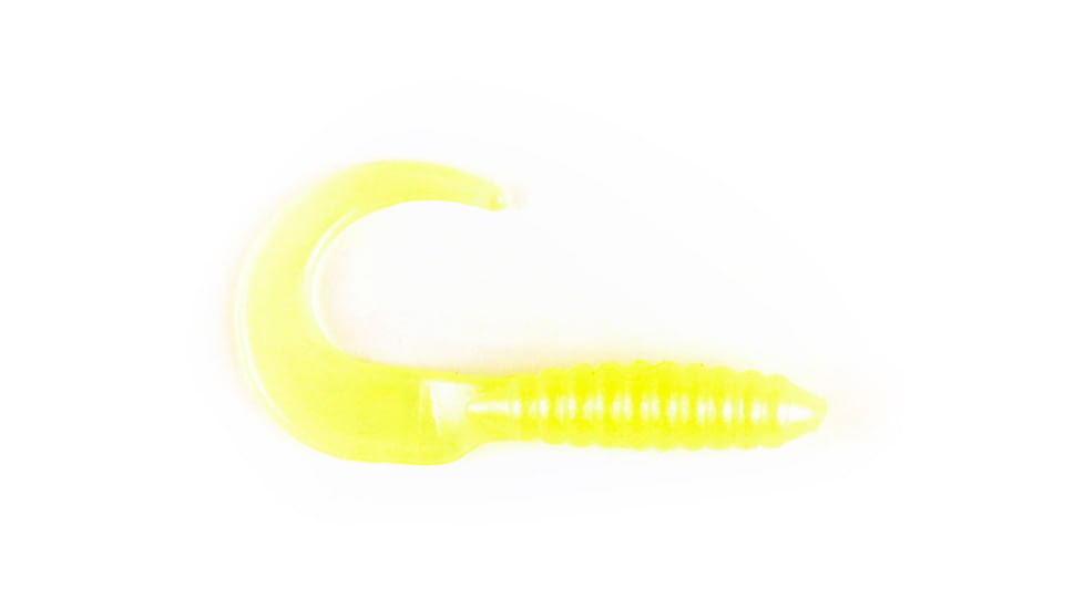 X Zone Swirl Tail Grub 106, Chartreuse Pearl 24/Pack, 33106