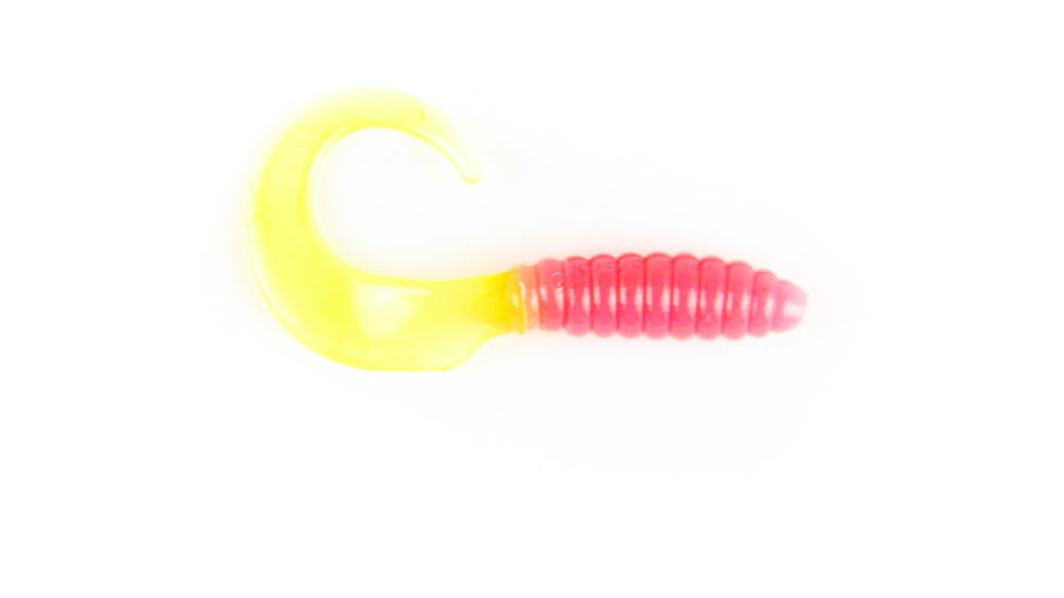 X Zone Swirl Tail Grub 517, Bubblegum/ Chart Tail 18/Pack, 33517