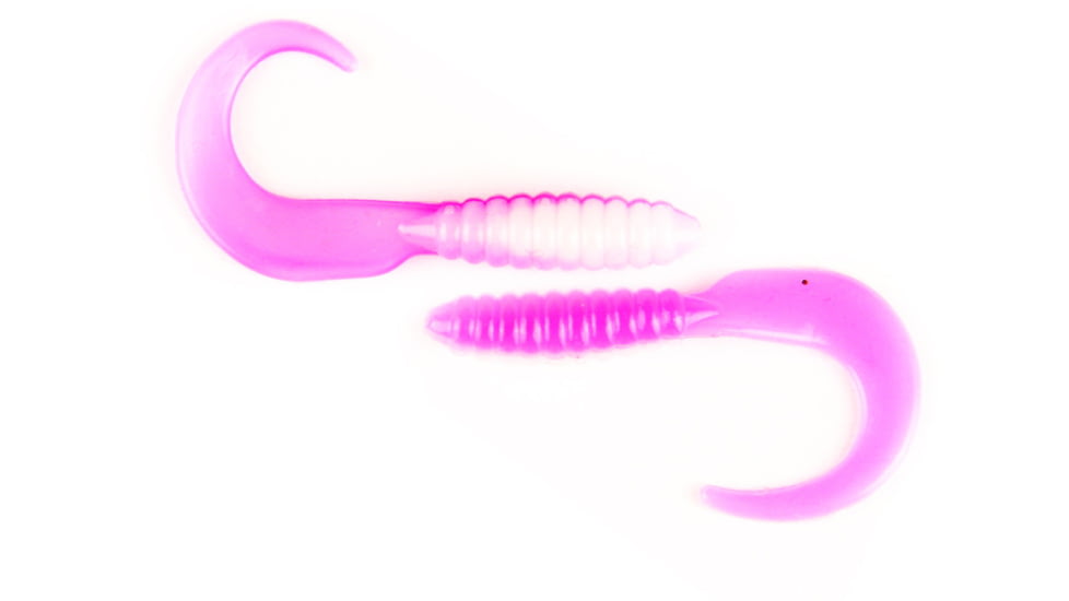 X Zone Swirl Tail Grub 741, Pink/White 18/Pack, 33741