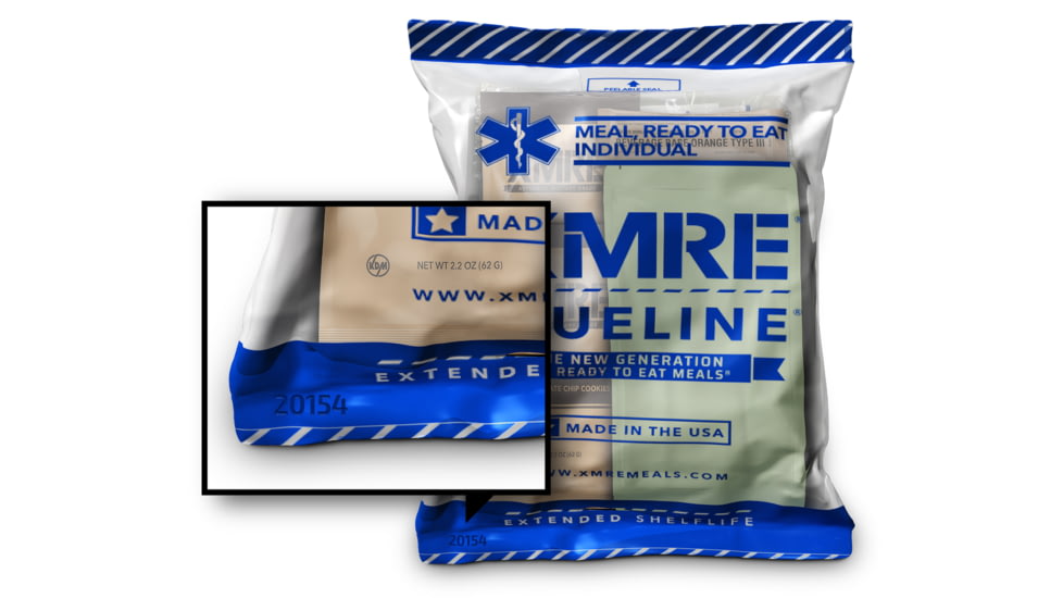 XMRE Extended Shelf Life Blue Line MRE for EMS, 12 Meals , 16.70 lbs, XMREBL12H