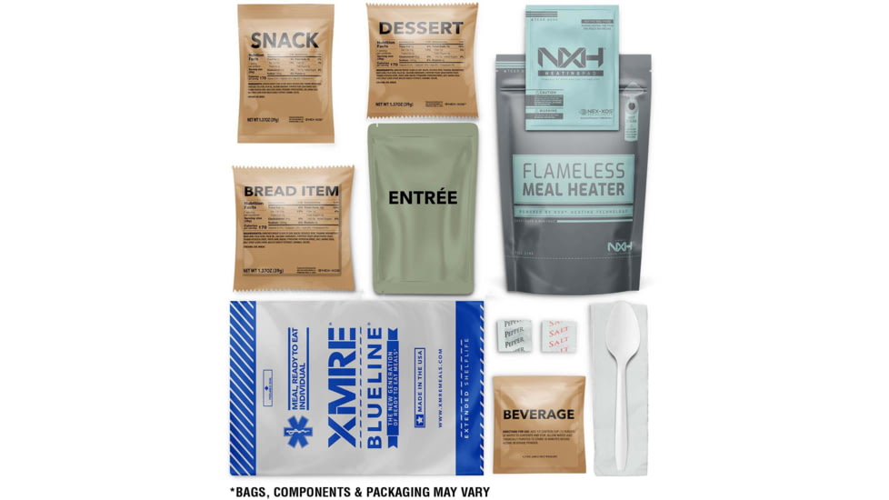 XMRE Extended Shelf Life Blue Line MRE for EMS, 12 Meals , 16.70 lbs, XMREBL12H