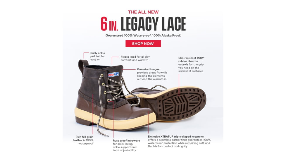 Xtratuf 6in Legacy Lace Boot - Womens, Chocolate, 9, LLW6-900-BRN-090