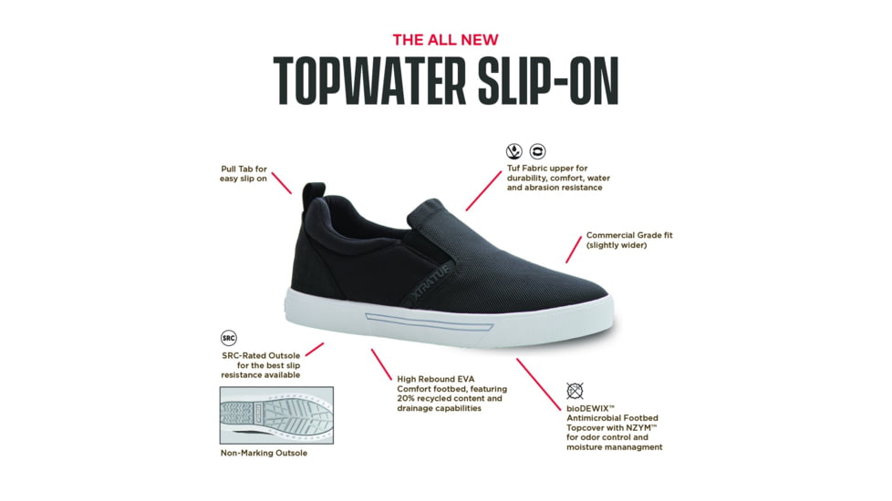 Xtratuf Topwater Slip On - Men's, Black, 13, XMTS-000-BLK-130