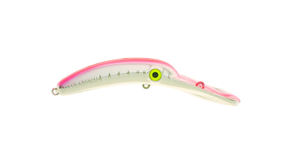 Yakima Bait Mag Lip Trolling Plug 2.5, Metallic Silver Fluorescent Red Stripe, 2 1/2in, 1/8oz, 9561U-MSFRS