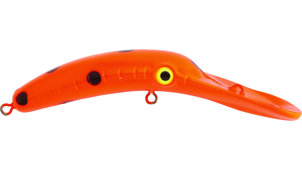 Yakima Bait Mag Lip Trolling Plug 2.5, Orange Fluorescent Black Spot, 2 1/2in, 1/8oz, 9561U-OFBS