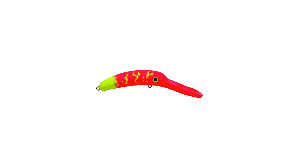 Yakima Bait Mag Lip Trolling Plug 3.0, Fluorescent Red Chartreuse Tiger/Tail/Cow Girl, 3in, 7/32oz, 9571U-FLRCT
