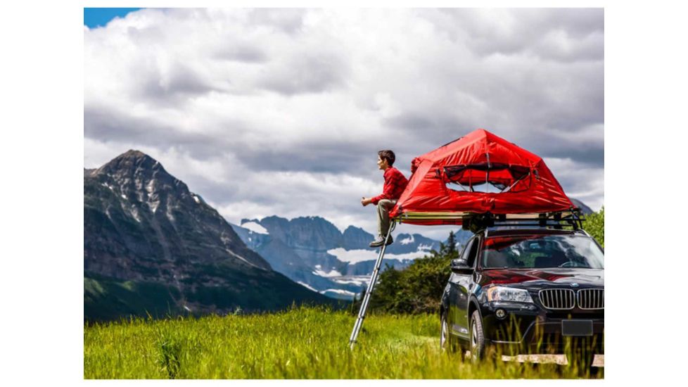 Yakima SkyRise Car Top Tent - 2 Person, 3 Season-Red