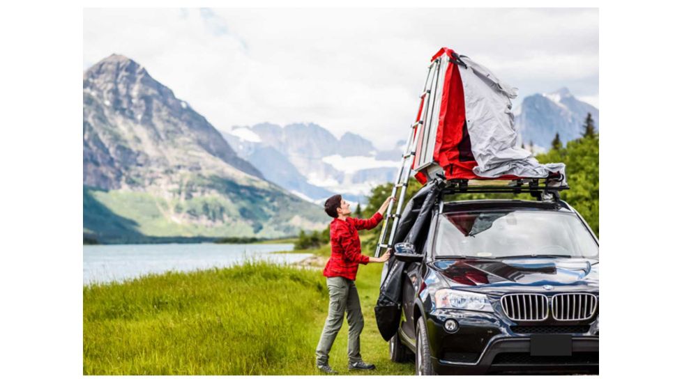 Yakima SkyRise Car Top Tent - 2 Person, 3 Season-Red