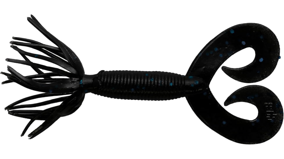 Yamamoto 2.5" DOUBLE TAIL HULA GRUB / BLACK W/ LARGE BLUE FLAKE, YAM-HULA25-10-021