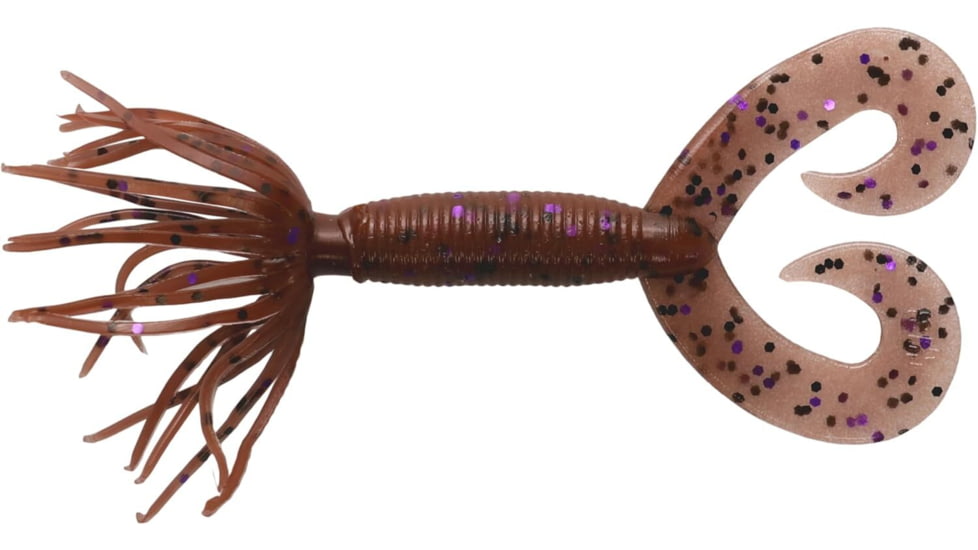 Yamamoto 2.5" DOUBLE TAIL HULA GRUB / CINNAMON/BLACK &amp; PURPLE FLAKE, YAM-HULA25-10-221