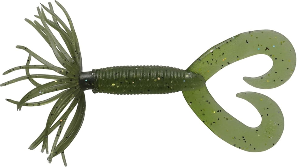 Yamamoto 2.5" DOUBLE TAIL HULA GRUB / GREEN PUMPKIN/BLACK FLAKE, YAM-HULA25-10-297