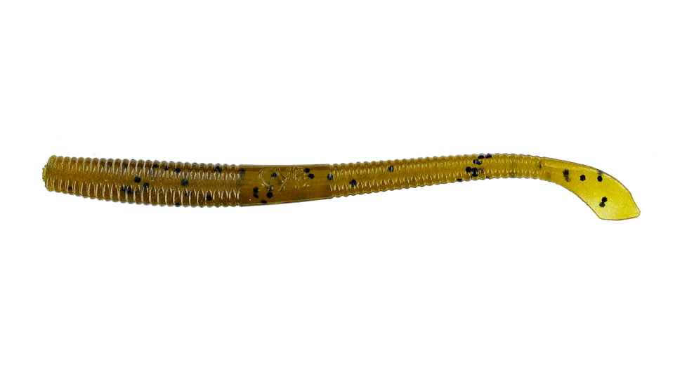 Yamamoto Baits Kut 4in Tail Worm, 20, Green Pumpkin-Black, YAM-7-20-297