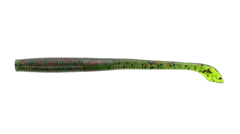 Yamamoto Baits Kut 4in Tail Worm, 20, Watermelon-Black Flake-Red Flake, YAM-7-20-208