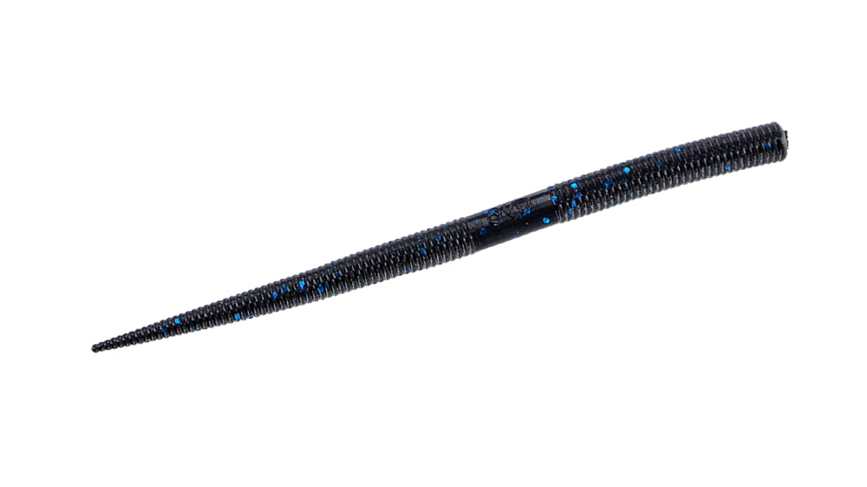 Yamamoto Baits Pro Senko Worm, 10, 5in, Black with Large Blue Flake, YAM-9P-10-021