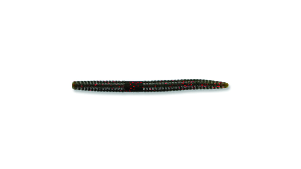 Yamamoto Baits Senko Worm, 5, 6in, Green Pumpkin with Large Red, 9L-05-318