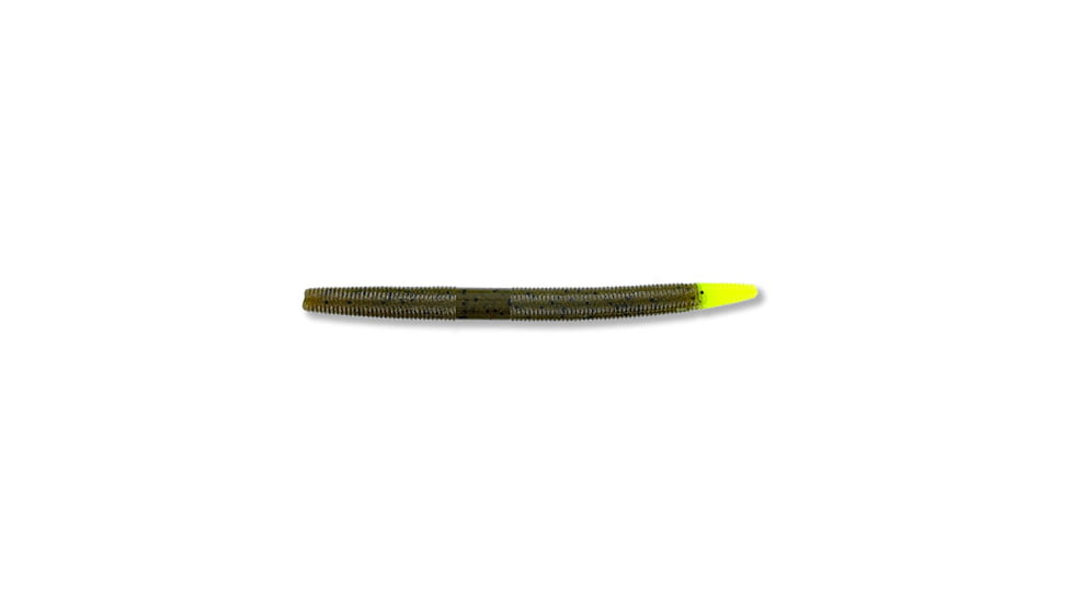 Yamamoto Baits Senko 5in Worm, 10 Pack, Green Pumpkin/Chartreuse Tail, YAM-9-10-547